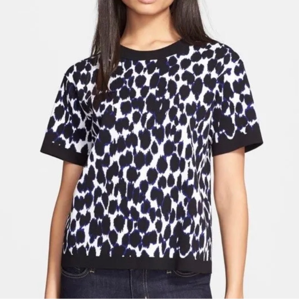 Kate Spade leopard print short sleeve sweater